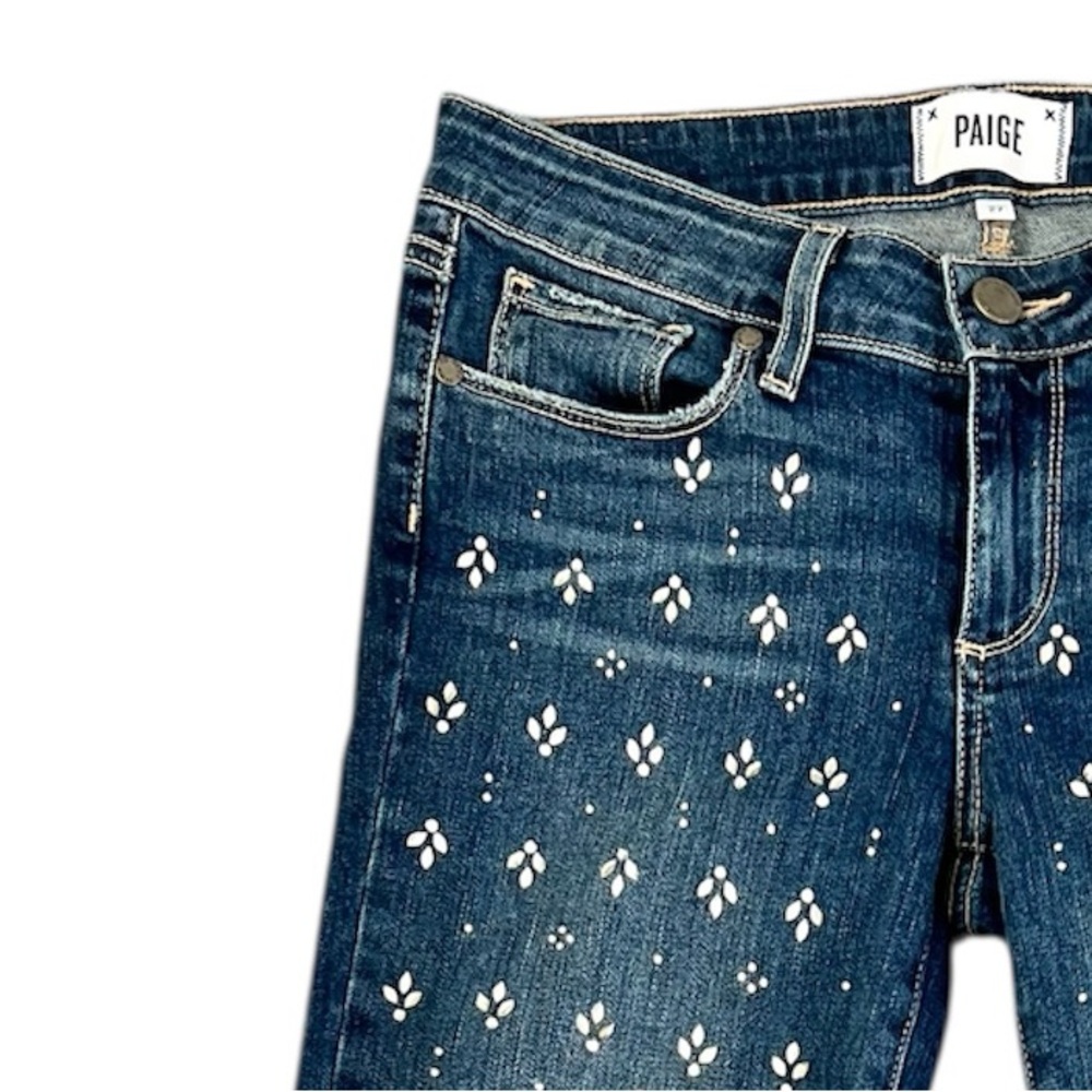 PAIGE Verdugo Skinny Crystal  Embellished Jeans